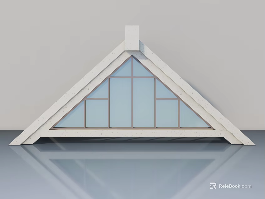 Modern Triangular Casement Door Design With Glass Panels And Clean Lines 3d model