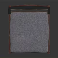 Stylish Wooden Chair With Red Frame Gray Cushion And Gray Backrest