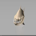 Cartoon Shark Character As Playful Sea Creature With Round Body And Sharp Teeth