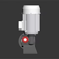 Industrial Motor Pump Equipment Featuring White Motor Housing Gray Pump Body And Red Control Valve
