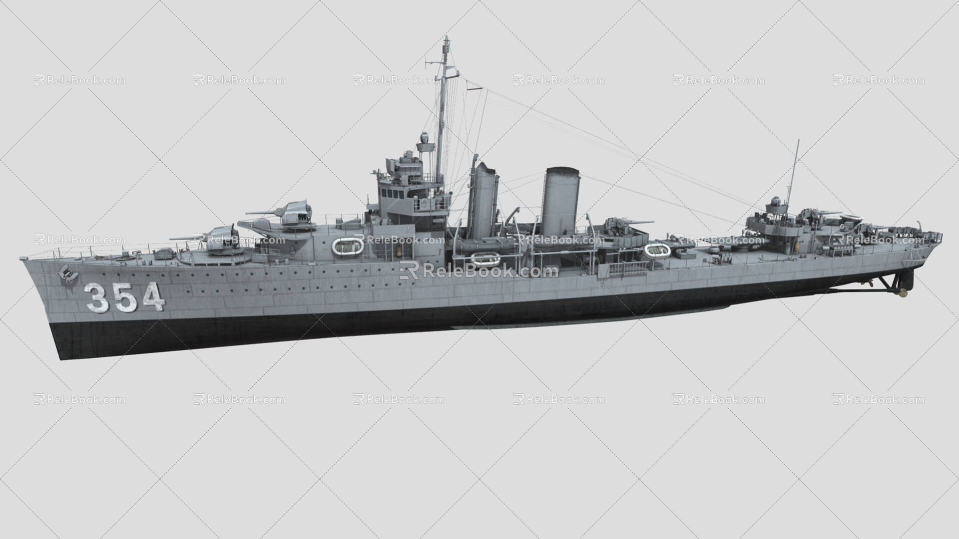 Monaghan Battleship Cruiser Frigate Warship Destroyer Battleship Steamship Video Class Super Realistic High Precision Low Face Number Low Model 3d model