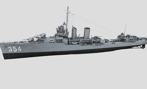 Monaghan Battleship Cruiser Frigate Warship Destroyer Battleship Steamship Video Class Super Realistic High Precision Low Face Number Low Model 3d model