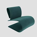 Modern Curved Teal Fabric Leisure Chair with Stylish Design and Sleek Profile