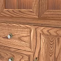 Traditional Oak Wood China Cabinet With Glass Doors Drawers And Display Shelves