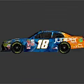 Juniper Sponsored 18 Race Car With Blue Orange Livery And Xfinity Logo