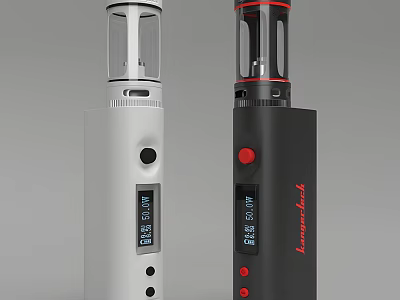 Lavender Electronic Cigarette Devices With White Black Design Digital Display And Red Buttons 3d model