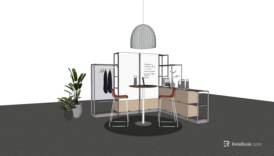 Modern Casual Sofa Set Interior Design With Coffee Table And Floor Lamp 3d model 