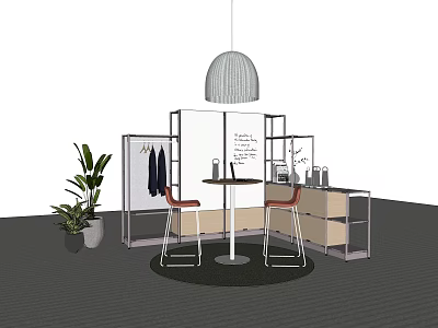 Modern Casual Sofa Set Interior Design With Coffee Table And Floor Lamp 3d model