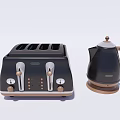 Vintage Black Kitchen Appliances Toaster And Kettle With Classic Design