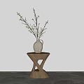 A few round sides and a few new Chinese potted plants 3d model