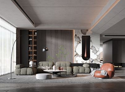 modern living room 3d model