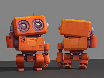 Robot Retro Robot Intelligent Robot Old Robot Small Robot Color Robot 3d model