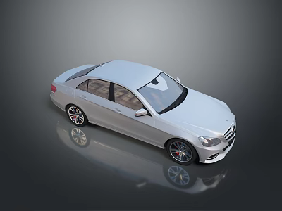 Silver Modern Sedan Exterior Design With Sleek Body And Alloy Wheels 3d model