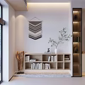 Modern Public Office Space With Open Layout Desks Bookshelves Green Plants And Decorative Art
