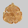 Exquisite Gold Flower Shaped Filigree Jewelry Pendant with Intricate Design