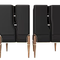 Modern Black Decorative Cabinets With Wooden Legs And Contemporary Stylish Design