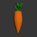Realistic 3D Rendered Orange Carrot With Green Leaves On Dark Background