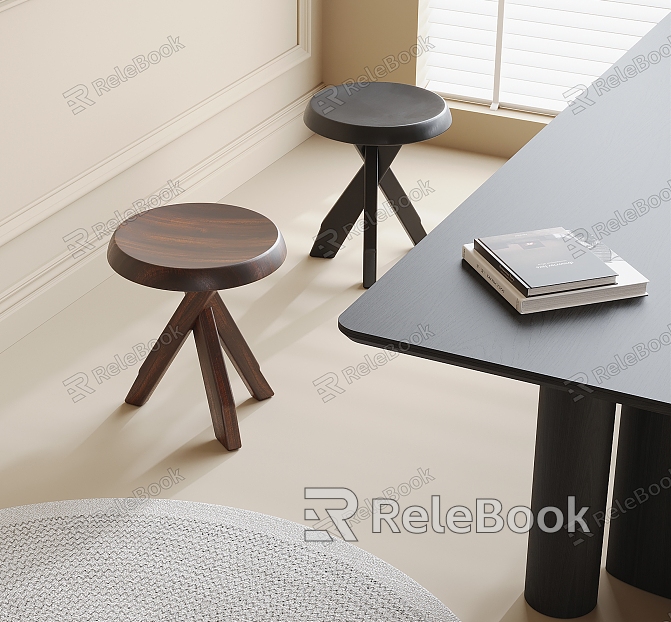 Stool Shoe Changing Stool Solid Wood Stool Dressing Stool model