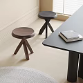 Stool Shoe Changing Stool Solid Wood Stool Dressing Stool 3d model