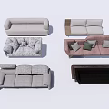 Modern Sofa Set Collection With Multiple Styles Various Colors And Soft Cushions 3d model