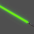 Green Lightsaber Weapon With Metallic Hilt And Glowing Laser Blade