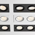 Modern Embedded Ceiling Downlights And Spotlights With Black White Frame Single Multiple Design 3d model
