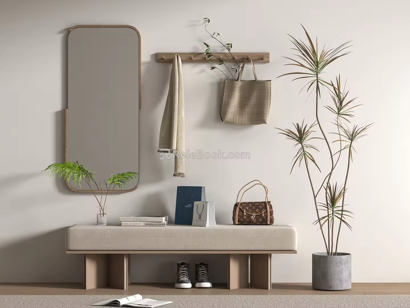 Modern shoe changing stool 3d model