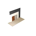 Wooden Double Doors with Dark Brown and Light Brown Finishes and Golden Handles
