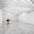 Modern Ceiling Special-shaped Ceiling Paper Ceiling Curved Ceiling Grid Top 3d model