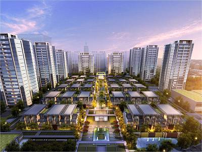 Modern Residential Area Hangzhou Xiaoshan Rongxin Residential Project Main Push and Split 3d model