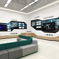 Modern Service Hall Interior Design With Service Counters And Waiting Area