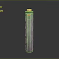 Cylindrical Transparent Bottle With Silver Cap And Dark Liquid Content On Gray Background
