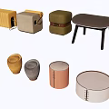 People Sitting On Stylish Stools With Multiple Colors And Modern Designs 3d model