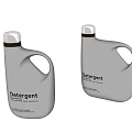 White Laundry Detergent Bottles Featuring Laundry Solution Label And Handle Design 3d model