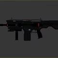 Two Black Assault Rifles With Red Accents Modern Futuristic Tactical Design