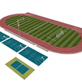 Track and Field Stadium With Soccer Field Basketball Courts And Tennis Court