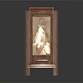 Wooden Carved Panel Cabinet with Intricate Relief Design and Leg Frame Support