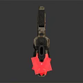 Futuristic Camouflage Weapon With Laser Scope Blue Light And Reflective Surface Design