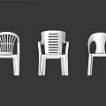 White Plastic Chairs Three Modern Styles With Hollow Backrest And Ergonomic Design