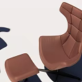 Brown Leather Office Chair With Ergonomic Design Adjustable Height And Footrest