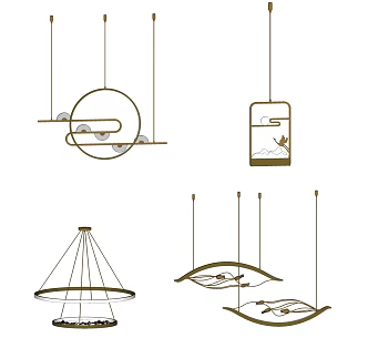 Modern Chandelier Simple Chandelier Combination 3d model