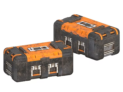 Industrial Toolboxes Rugged Orange Black Design With Metal Latches For Industrial Use 3d model