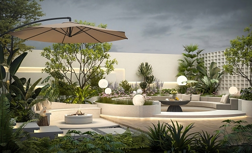 Modern Courtyard Landscape Courtyard Garden 3d model