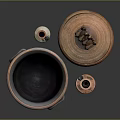 Ancient Greek Pottery Collection With Amphora Tall Vase And Animal Shaped Lid Box