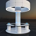 Modern Commercial Equipment Design With Multiple Display Units And Blue Lighting Features 3d model