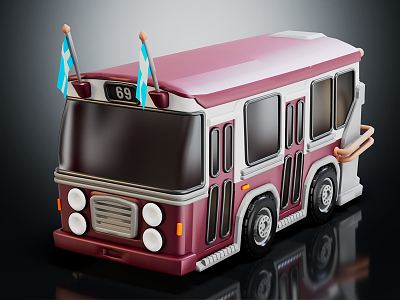 modern bus 3d model