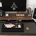 Modern Workspace Setup With Monitor Tablet Headphones Pegboard And Desk Accessories
