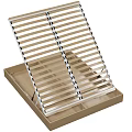 Wooden Storage Component With Opening Slatted Lid And Metal Hinges 3d model