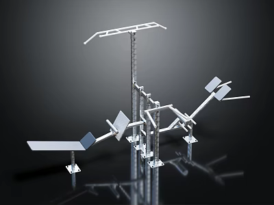 Modern Metal Storage Shelving Unit With Multi Tier Design And Stable Construction 3d model