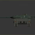 Detailed Green Military Tank 3D Model With Cannon Tracks And Antennas